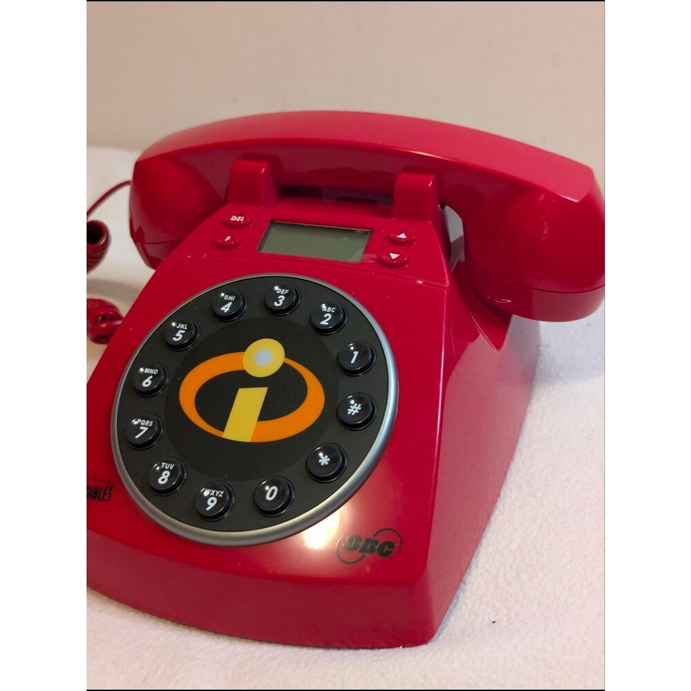 Disney Pixar The Incredibles Red Retro Landline Phone Collector's SBC 2500DI